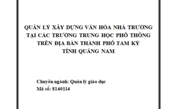 Quản lý xây dựng văn hóa nhà trường tại các trường THPT trên địa bàn thành phố Tam Kỳ tỉnh Quảng Nam