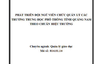 Phát triển đội ngũ viên chức quản lý các trường trung học phổ thông ở tỉnh Quảng Nam theo chuẩn hiệu trưởng