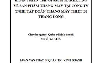 Hoàn thiện chính sách marketing cho sản phẩm thang máy tại Công ty TNHH Tập đoàn Thang máy thiết bị Thăng Lon