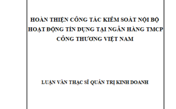 Hoàn thiện công tác Kiểm soát nội bộ hoạt động tín dụng tại ngân hàng TMCP Công thương Việt Nam