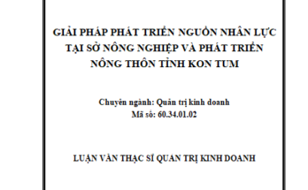Giải pháp phát triển nguồn nhân lực tại Sở Nông nghiệp và Phát triển nông thôn tỉnh Kon Tum