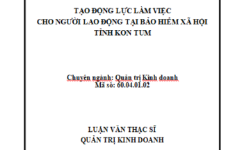 Tạo động lực làm việc cho người lao động tại Bảo hiểm xã hội tỉnh Kon Tum