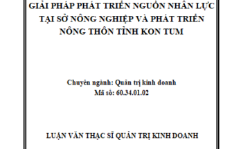 Giải pháp phát triển nguồn nhân lực tại Sở Nông nghiệp và Phát triển nông thôn tỉnh Kon Tum