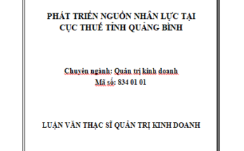 Phát triển nguồn nhân lực tại Cục Thuế tỉnh Quảng Bình