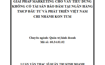 Giải pháp Marketing cho vay tiêu dùng không có tài sản bảo đảm tại Ngân hàng TMCP Đầu tư và Phát triển Việt Nam – Chi nhánh Kon Tum