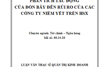 Phân tích tác động của đòn bẩy đến rủi ro của các công ty niêm yết trên sàn giao dịch chứng khoán TP Hồ Chí Minh (HSX)