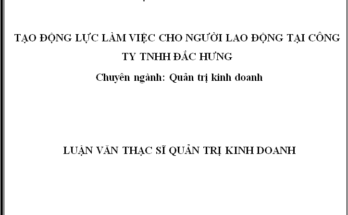 TẠO ĐỘNG LỰC LÀM VIỆC CHO NGƯỜI LAO ĐỘNG TẠI CÔNG TY TNHH ĐẮC HƯNG