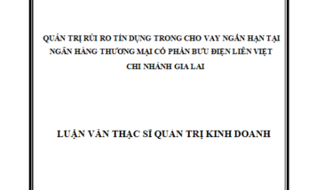 Quản trị rủi ro tín dụng trong cho vay ngắn hạn tại Ngân Hàng Thương Mại Cổ Phần Bưu Điện Liên Việt Chi Nhánh Gia Lai