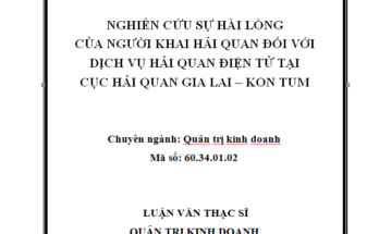 Nghiên cứu sự hài lòng của người khai Hải quan đối với dịch vụ Hải quan điện tử tại Cục Hải quan Gia Lai – Kon Tum