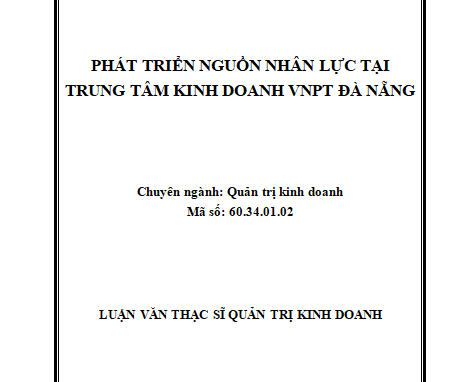 Phát triển nguồn nhân lực tại TTKD VNPT Đà Nẵng