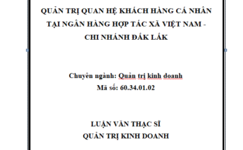 Quản trị quan hệ khách hàng cá nhân tại Ngân hàng Hợp tác xã Việt Nam chi nhánh tỉnh Đắk Lắk