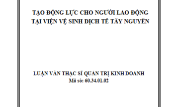 Tạo động lực cho người lao động tại Viện Vệ sinh Dịch tễ Tây Nguyên