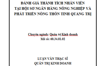 Đánh giá thành tích nhân viên tại Hội sở Ngân hàng Nông nghiệp và phát triển Nông thôn tỉnh Quảng Trị