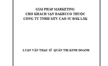 Giải pháp marketing cho Khách sạn Dakruco thuộc Công ty TNHH MTV Cao su Đắk Lắk