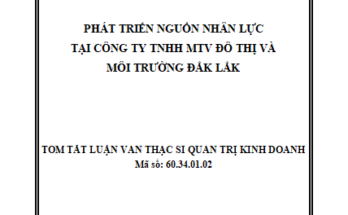 Phát triển nguồn nhân lực tại Công ty trách nhiệm hữu hạn một thành viên Đô thị và Môi trường Đắk Lắk