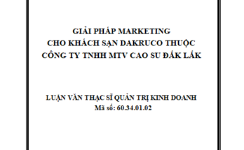 Giải pháp marketing cho Khách sạn Dakruco thuộc Công ty TNHH MTV Cao su Đắk Lắk