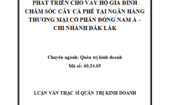 Phát triển cho vay hộ gia đình chăm sóc cây cà phê tại Ngân hàng Thương mại Cổ phần Đông Nam Á - Chi nhánh Đăk Lăk