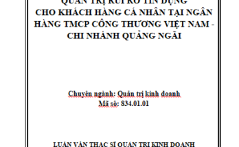 Quản trị rủi ro tín dụng cho khách hàng cá nhân tại VietinBank, chi nhánh Quảng Ngãi