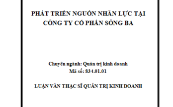 Phát triển nguồn nhân lực tại Công ty Cổ phần Sông Ba