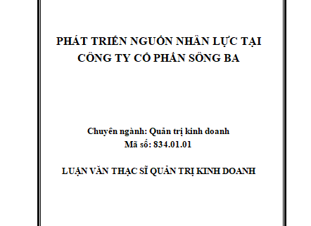 Phát triển nguồn nhân lực tại Công ty Cổ phần Sông Ba