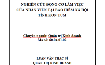 Nghiên cứu động cơ làm việc của nhân viên tại Bảo hiểm xã hội tỉnh Kon Tum