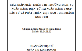 Giải pháp phát triển thị trường dịch vụ ngân hàng điện tử tại Ngân hàng TMCP Đầu tư và Phát triển Việt Nam – Chi nhánh Kon Tum