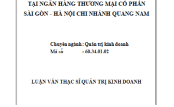 Quản trị quan hệ khách hàng cá nhân trong công tác huy động vốn tại ngân hàng TMCP Sài Gòn- Hà Nội CN Quảng Nam