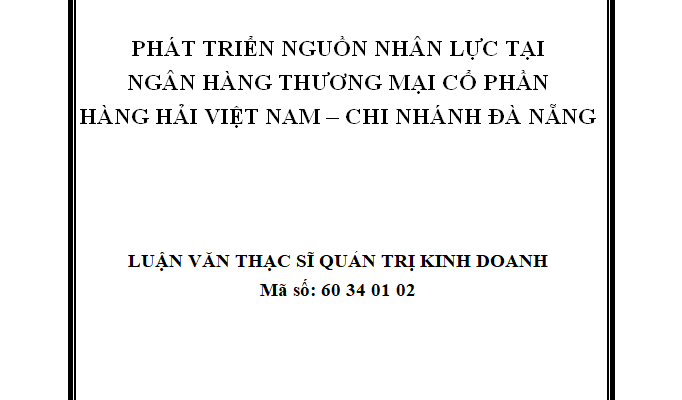 Phát triển nguồn nhân lực tại Ngân hàng thương mại cổ phần Hàng hải Việt Nam – Chi nhánh Đà Nẵng