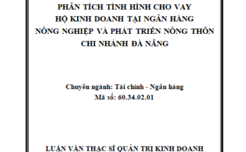 Phân tích tình hình cho vay Hộ kinh doanh của Ngân hàng Nông nghiệp và Phát triển nông thôn Chi nhánh Đà Nẵng