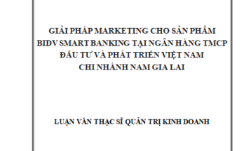 Giải pháp marketing cho sản phẩm BIDV Smart Banking tại Ngân hàng TMCP Đầu tư và Phát triển Việt Nam - Chi nhánh Nam Gia Lai