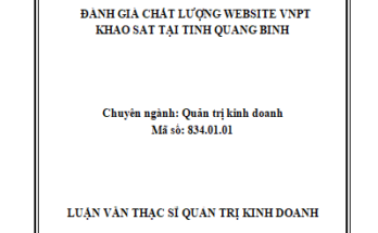 Đánh giá chất lượng website VNPT - Khảo sát tại tỉnh Quảng Bình