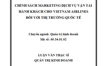 Chính sách Marketing dịch vụ vận tải hành khách cho Vietnam Airlines đối với thị trường quốc tế
