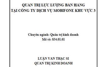 Quản trị lực lượng bán hàng tại Công ty Dịch vụ MobiFone Khu vực 3