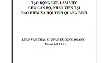 Tạo động lực làm việc cho cán bộ nhân viên tại Bảo hiểm xã hội tỉnh Quảng Bình