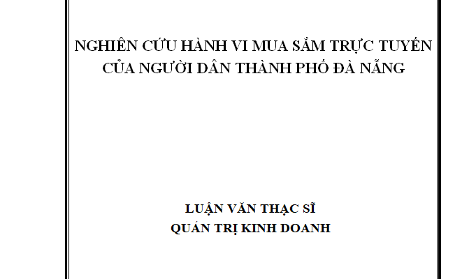 Nghiên cứu hành vi mua sắm trực tuyến của người dân thành phố Đà Nẵng