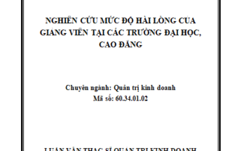 Nghiên cứu mức độ hài lòng của Giảng viên tại các trường Đại học Cao đẳng