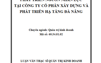 Phát triển nguồn nhân lực tại Công ty Cổ phần Xây dựng và Phát triển Hạ tầng Đà Nẵng