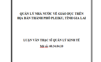 Quản lý nhà nước về giáo dục tại thành phố Pleiku