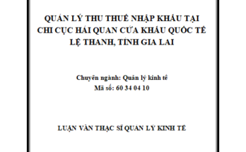 Quản lý thu thuế nhập khẩu tại Chi cục Hải quan cửa khẩu quốc tế Lệ Thanh