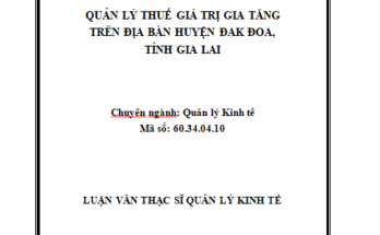 Quản lý thuế giá trị gia tăng trên địa bàn huyện Đak Đoa tỉnh Gia Lai