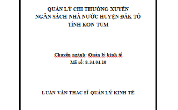 Quản lý chi thường xuyên ngân sách nhà nước huyện Đăk Tô
