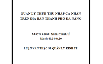 Quản lý thuế thu nhập cá nhân trên địa bàn thành phố Đà Nẵng