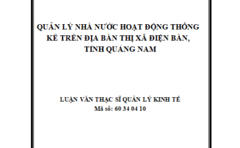 Quản lý nhà nước hoạt động thống kê trên địa bàn thị xã Điện Bàn