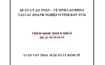 Quản lý an toàn - vệ sinh lao động tại các doanh nghiệp ở tỉnh Kon Tum
