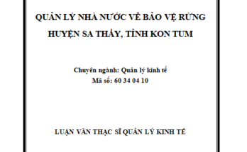 Quản lý nhà nước về bảo vệ rừng huyện Sa Thầy – Kon Tum