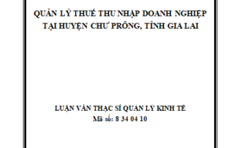 Quản lý thuế thu nhập doanh nghiệp tại huyện Chư Prông