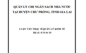 Quản lý chi ngân sách nhà nước tại huyện Chư Prông tỉnh Gia La