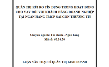 Quản trị rủi ro tín dụng trong hoạt động cho vay đối với khách hàng doanh nghiệp tại Ngân hàng Thương mại cổ phần Sài Gòn Thương Tín