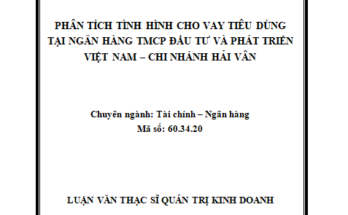 Phân tích tình hình cho vay tiêu dùng tại Ngân hàng TMCP Đầu tư và Phát triển Việt Nam