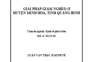 Giải pháp giảm nghèo ở huyện Minh Hóa, tỉnh Quảng Bình